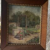 Oil on canvas signed old “Jardin”