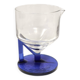 Pichet en verre transparent et bleu postmoderne, Italie