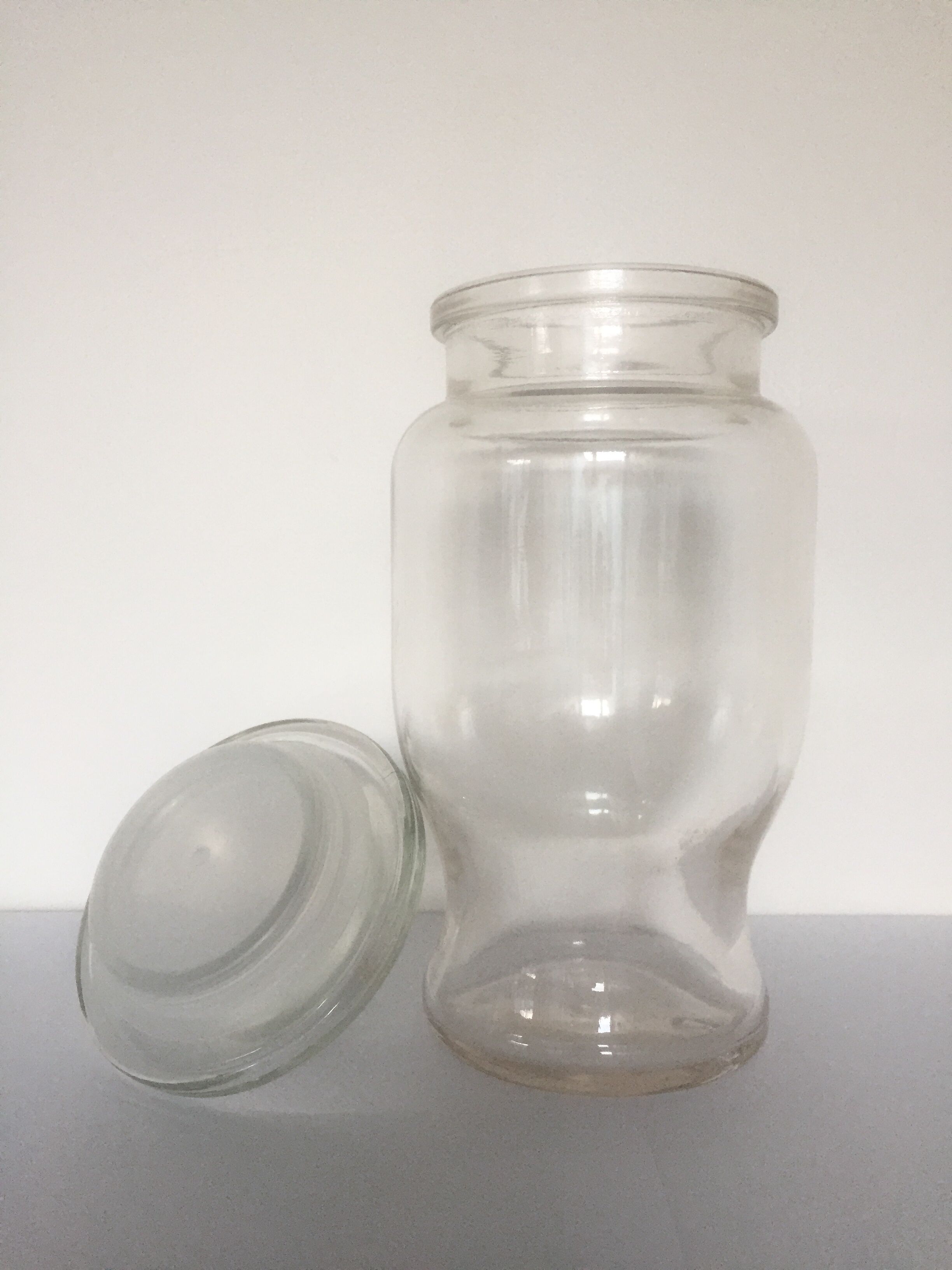 Clear glass jar