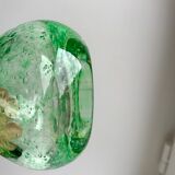 Biot bubbled glass corolla vase signed Riom vert years 60-70