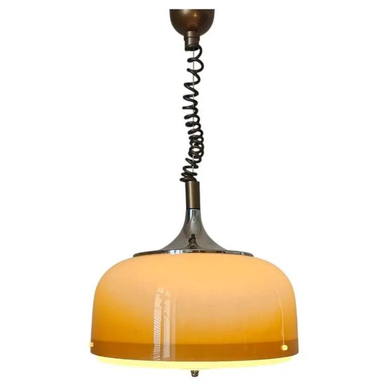 Rare Midcentury Pendant Meblo, designed by Harvey Guzzini, Italy, 1970s