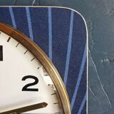 Horloge vintage pendule murale silencieuse "Romatic bleu doré"