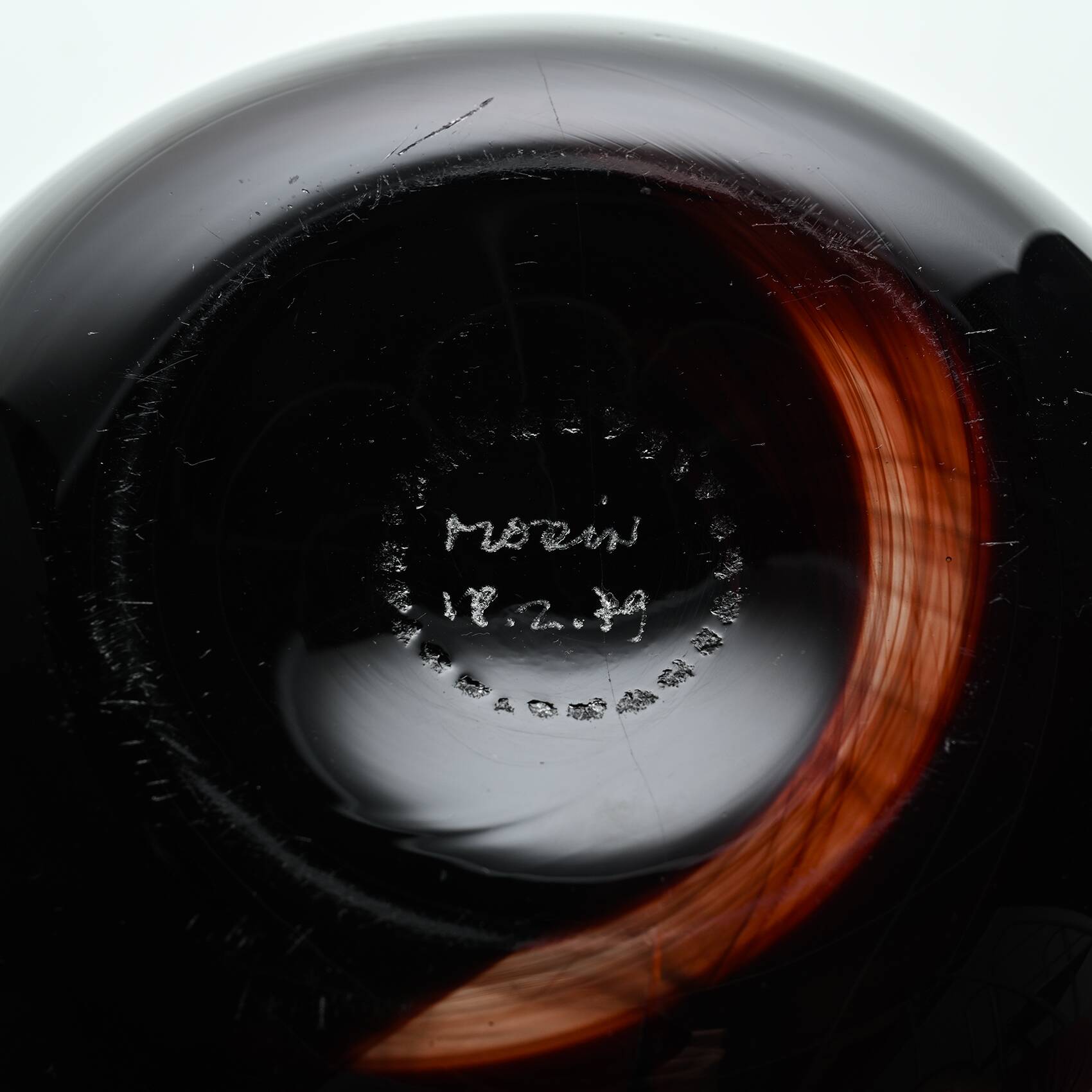 Vase en verre soufflé par Claude Morin, 1979