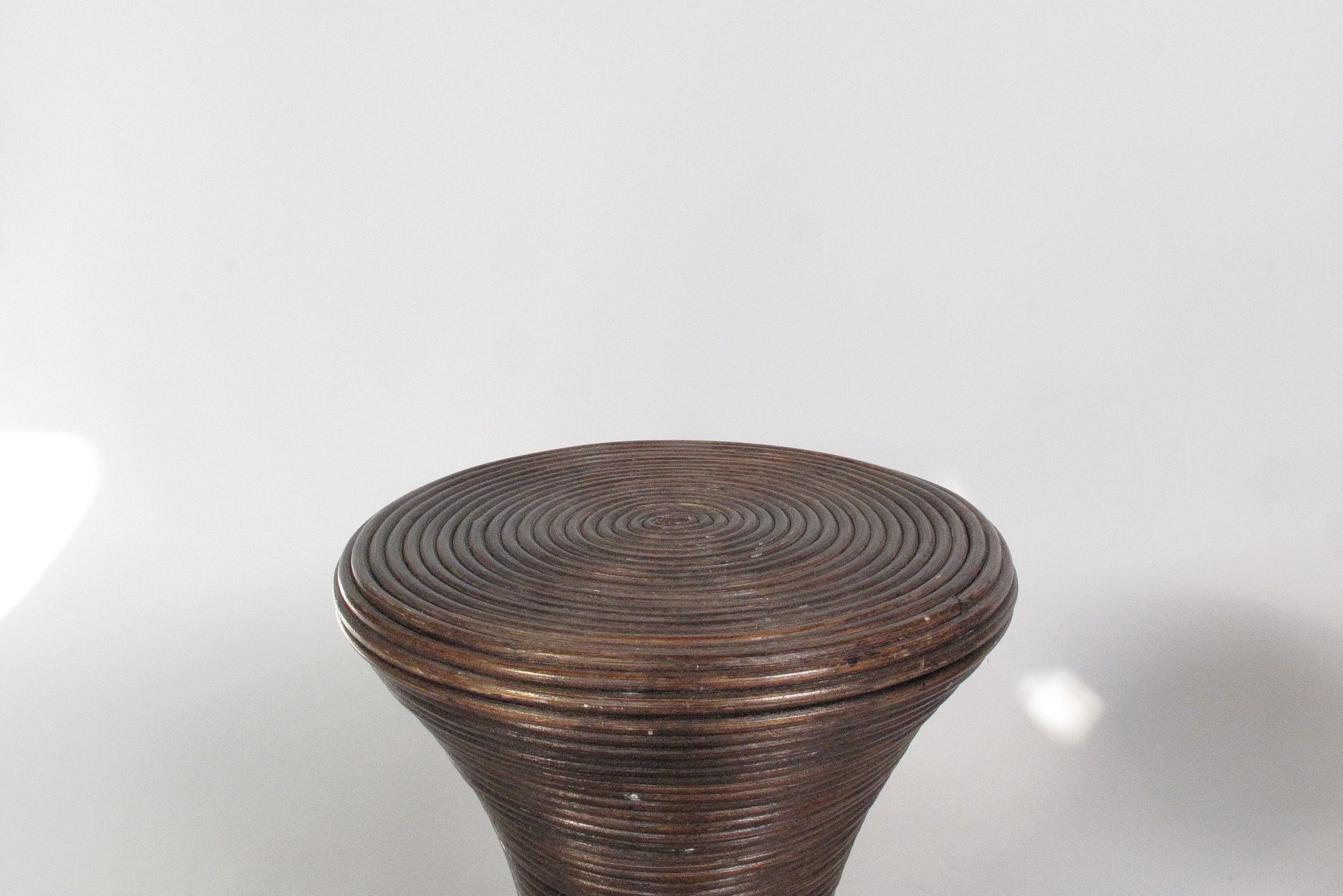 Two Vintage TomTom Stools in Rattan