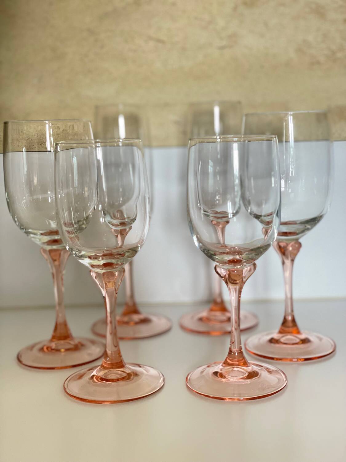 Set of 6 two-tone pink stemmed glasses Luminarc Véronèse