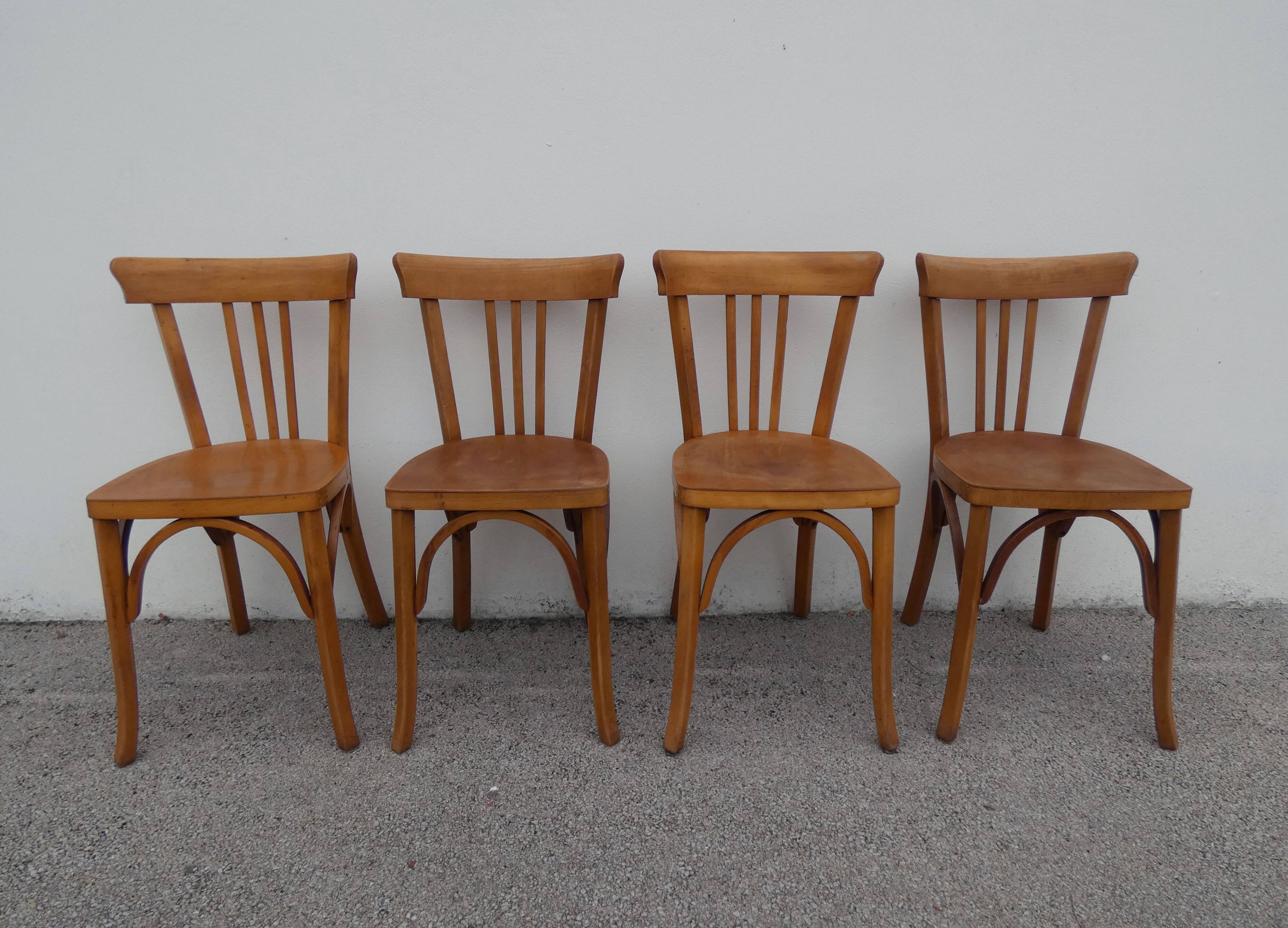 4 old vintage Luterma bistro chairs