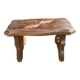 Bench in carved and varnished wood, mountain chalet decoration, old
