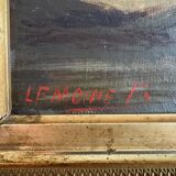 Oil on canvas by F. Lemoine the port of Nantes late 19th century stucco frame