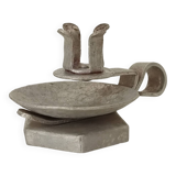 Vintage zinc hand candle holder