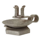 Vintage zinc hand candle holder