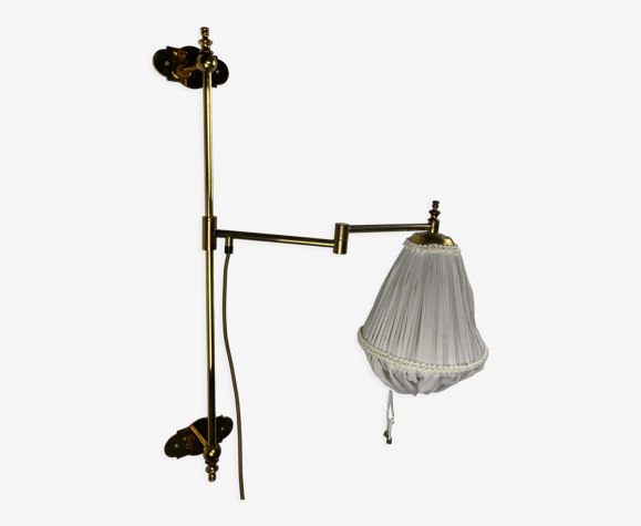 Brass art deco swivel arc wall lamp