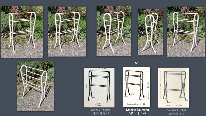 Baumann towel rack in curved wood 1928 ca