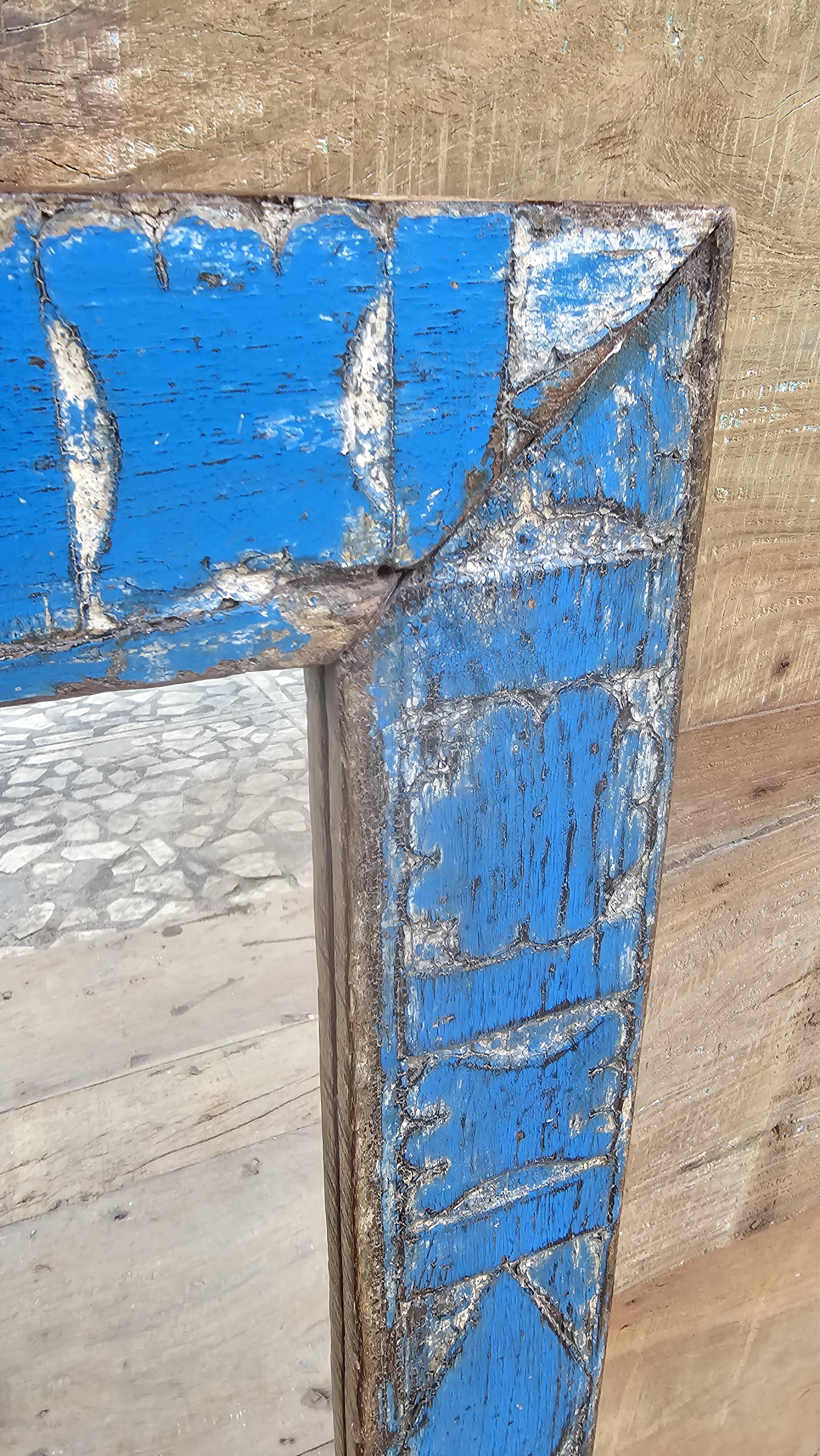 Antique Art Deco mirror in Burmese teak.