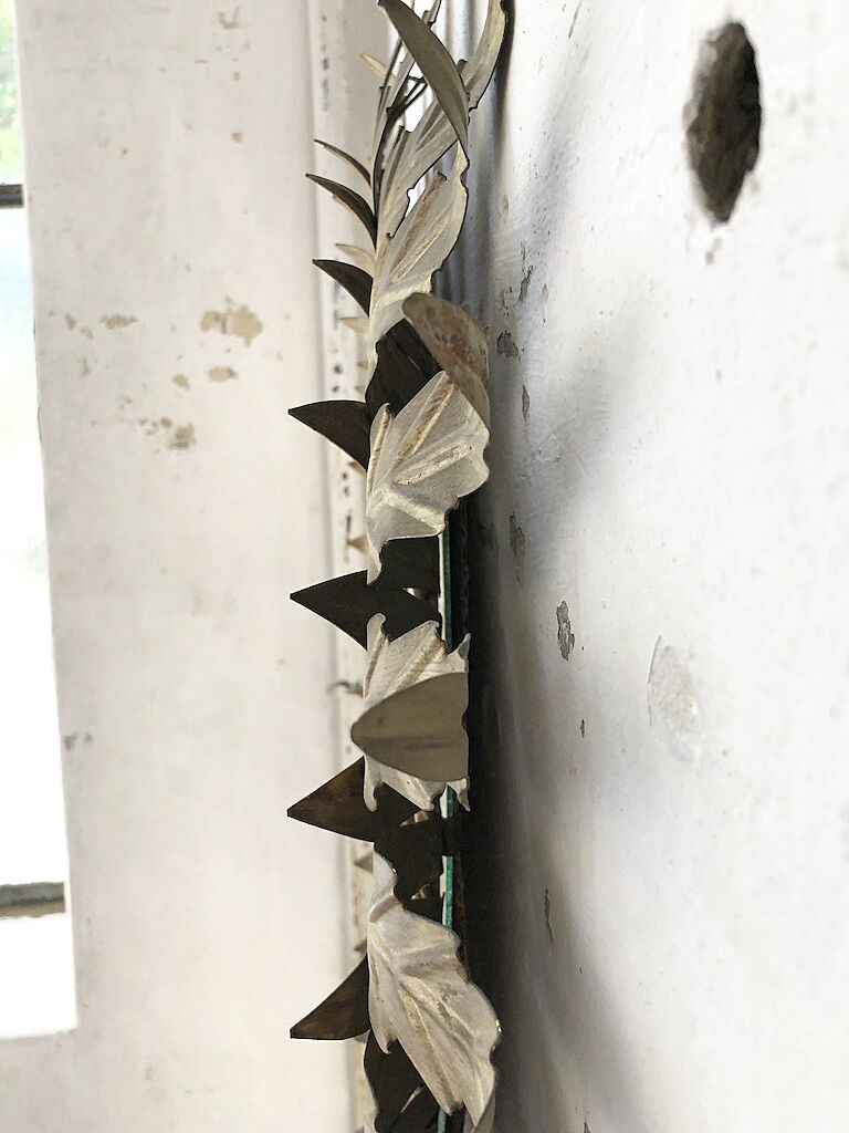 Golden mirror ancient flowery sun