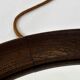 Vintage Scandinavian Round Wenge Wood Mirror Leather Strap 60's desig
