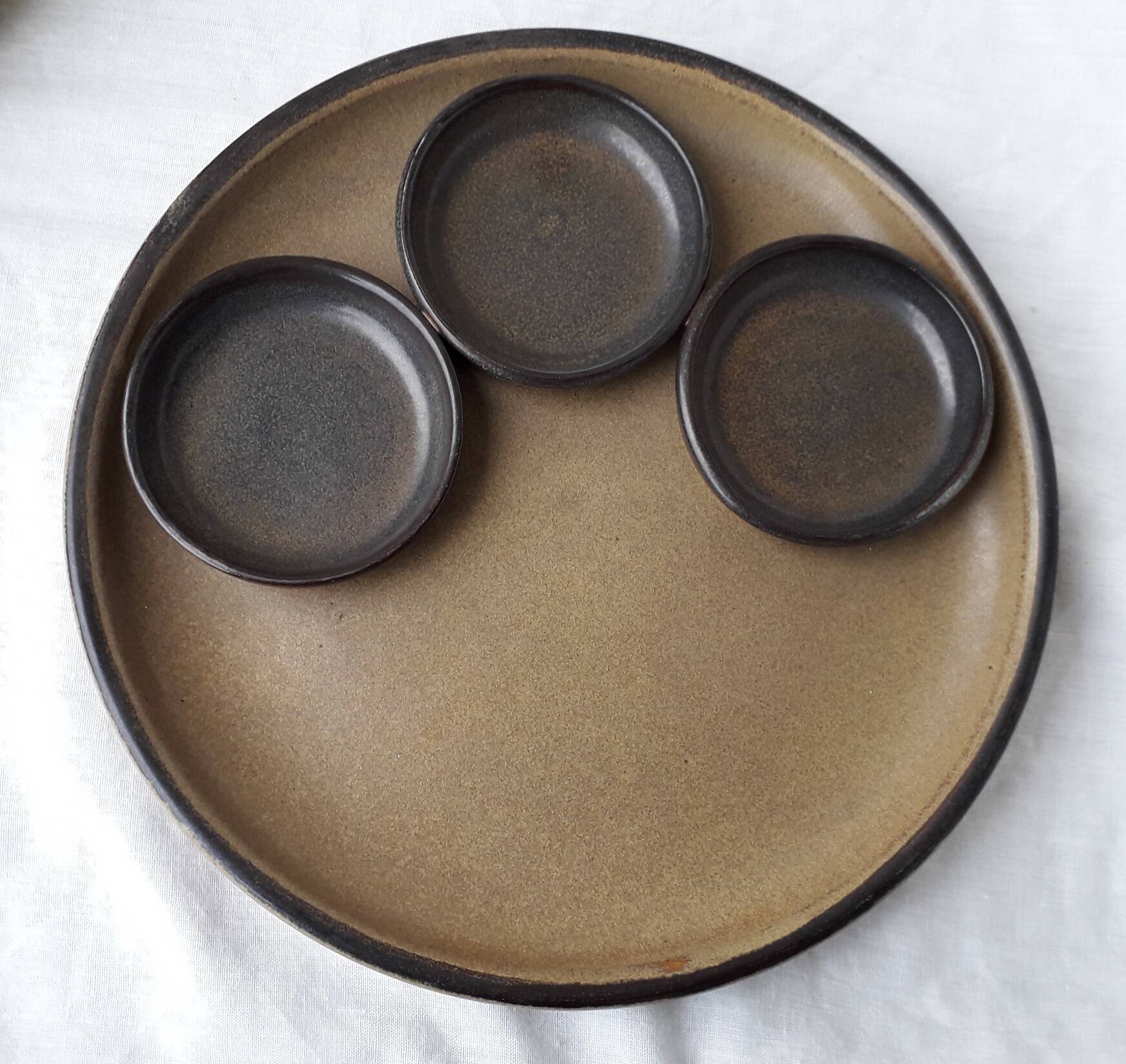 4 fondue plates Arts Céram