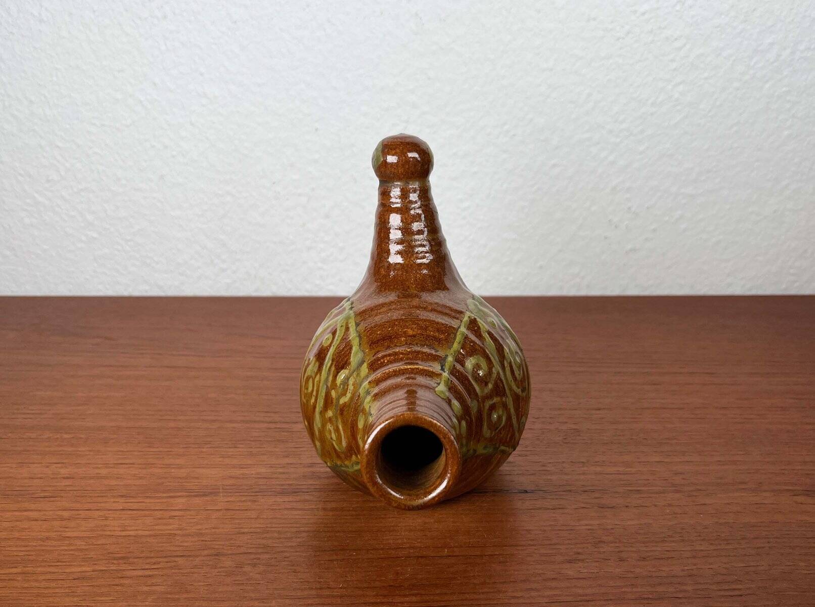 Bird-shaped pottery bottle from a modern Danish workshop, mid-century, 1960s.