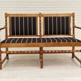 1950s, Scandinavian bench-sofa, ash wood, wool, original condition.