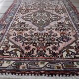 Tapis vintage Malayer fait main 84x120 cm en laine rose et vert - 1C1047