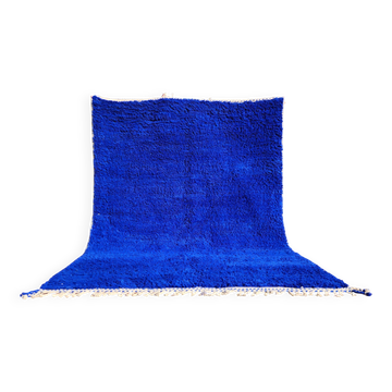 Grand tapis berbère Beni Ouarain bleu Majorelle 300x200 cm – laine épaisse