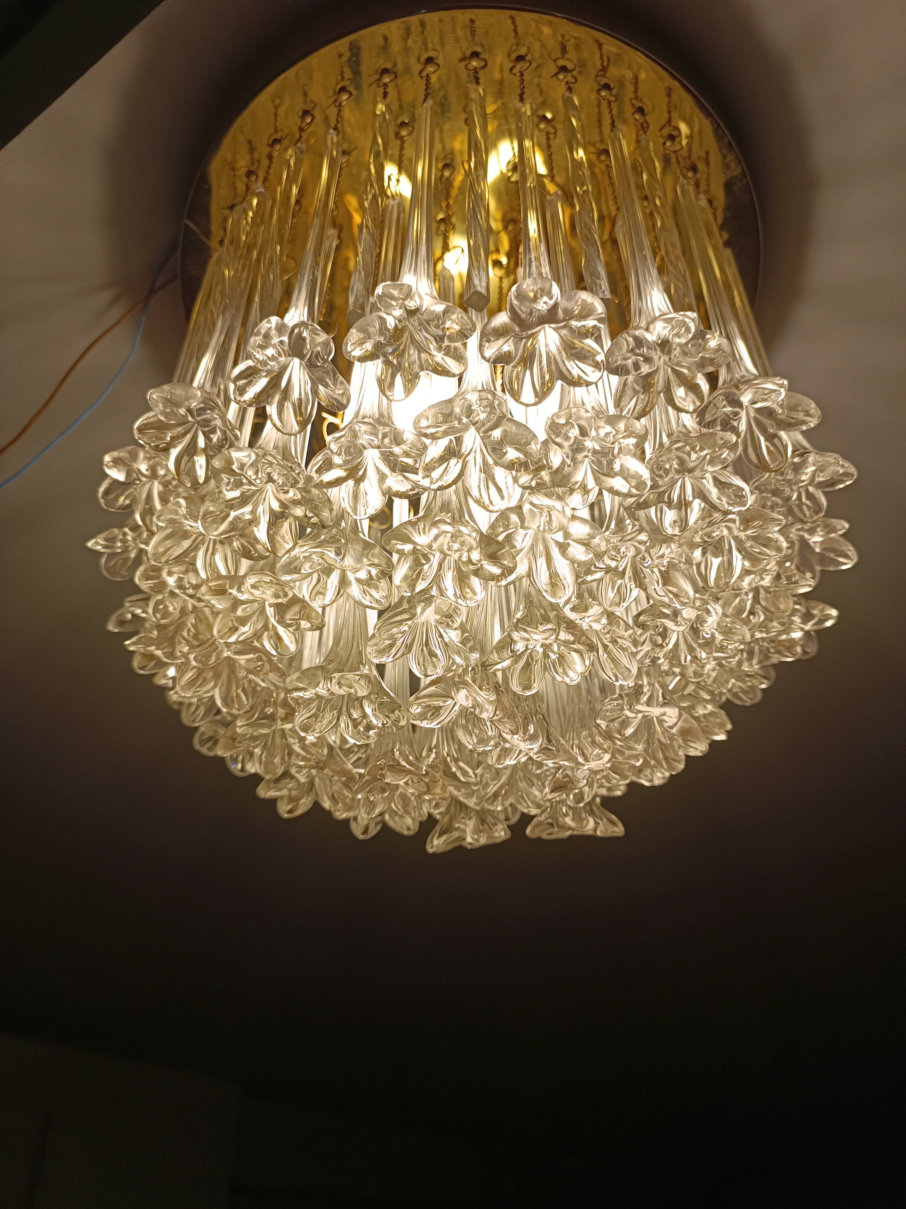 Murano glass chandelier by Venini 1960s
