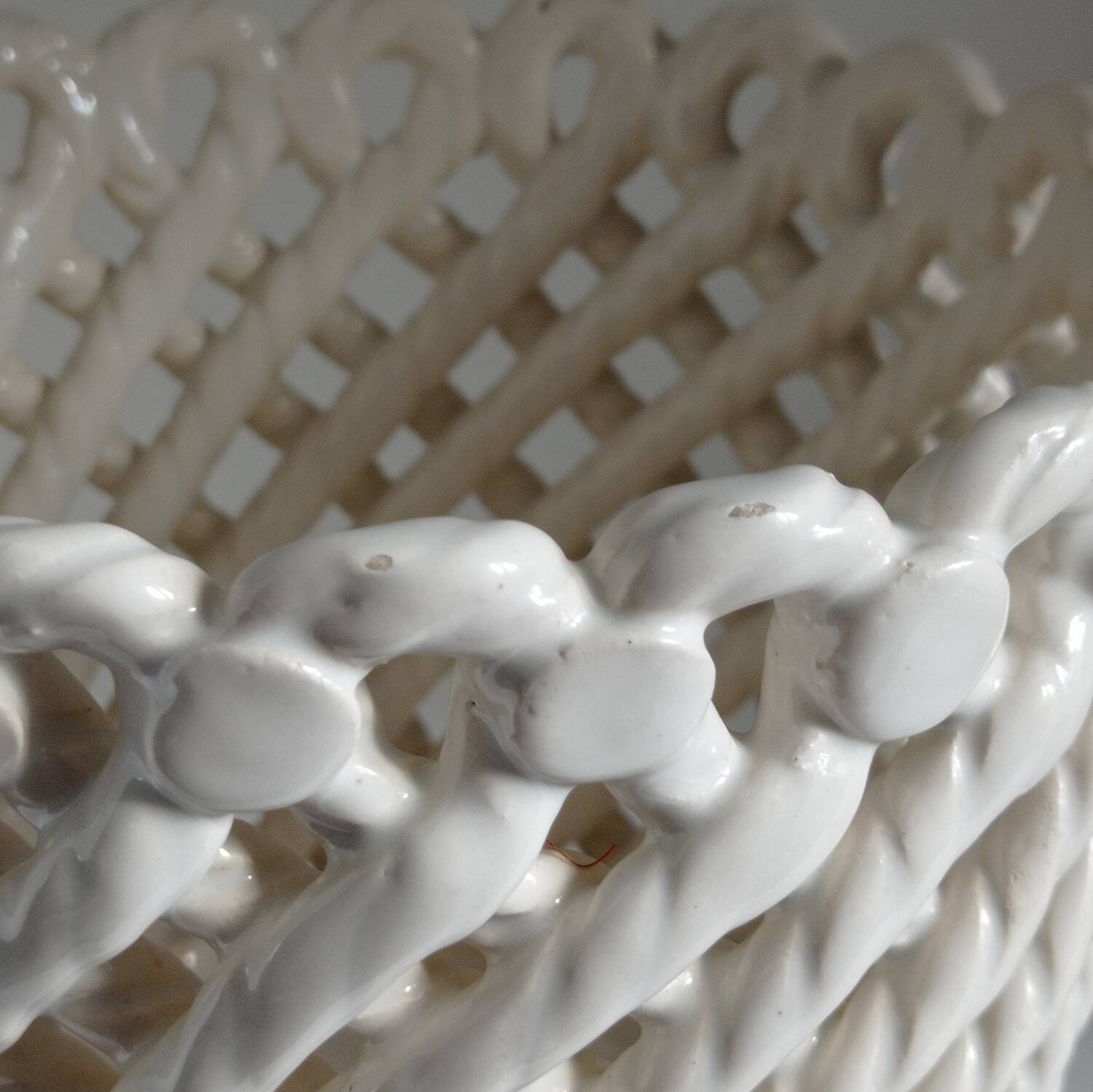 Woven ceramic planter