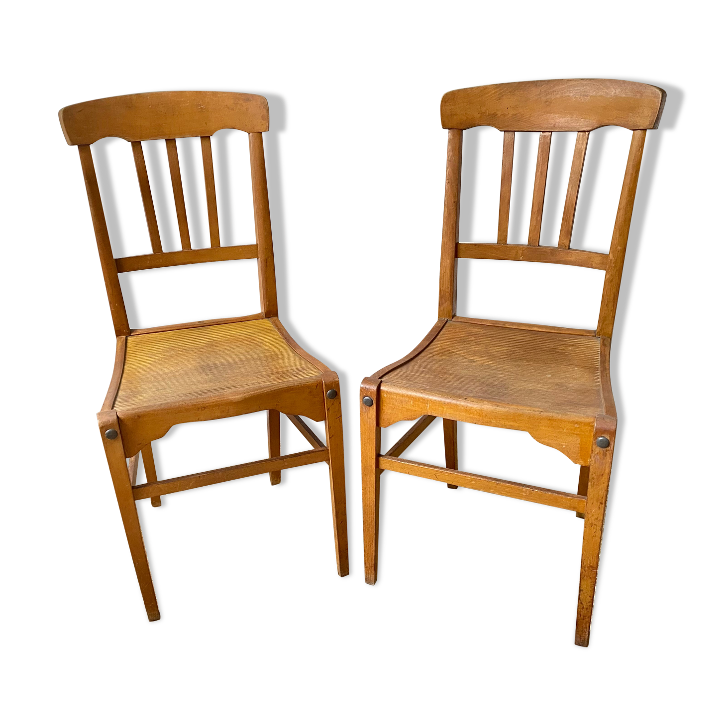 Paire de chaise bistrot Stella France vintage années 50