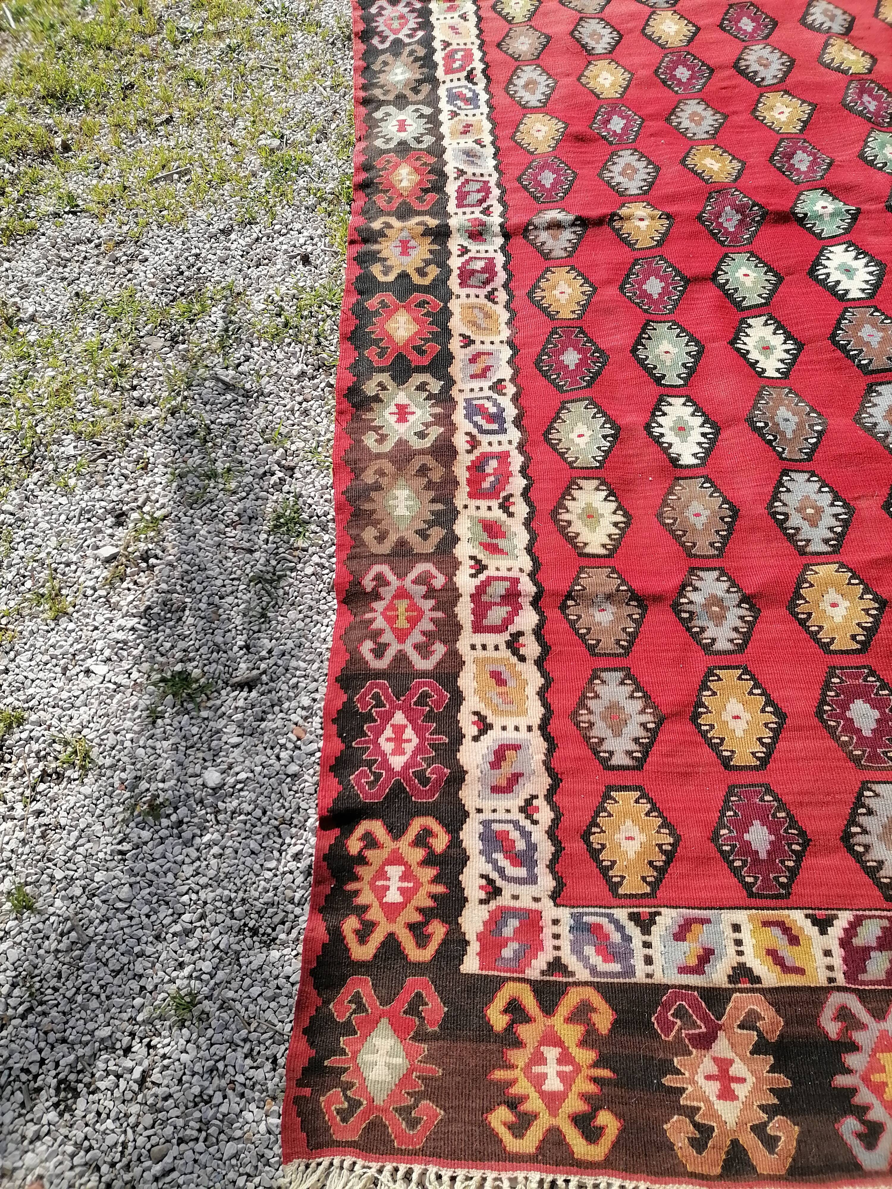 Tapis d'orient kilim double face années 40-50 300 x 205