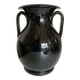 Neo-classical urn vase in black Biot glazed earth 1960