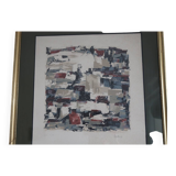 Vintage abstract painting signed Bepoix beaux art brest