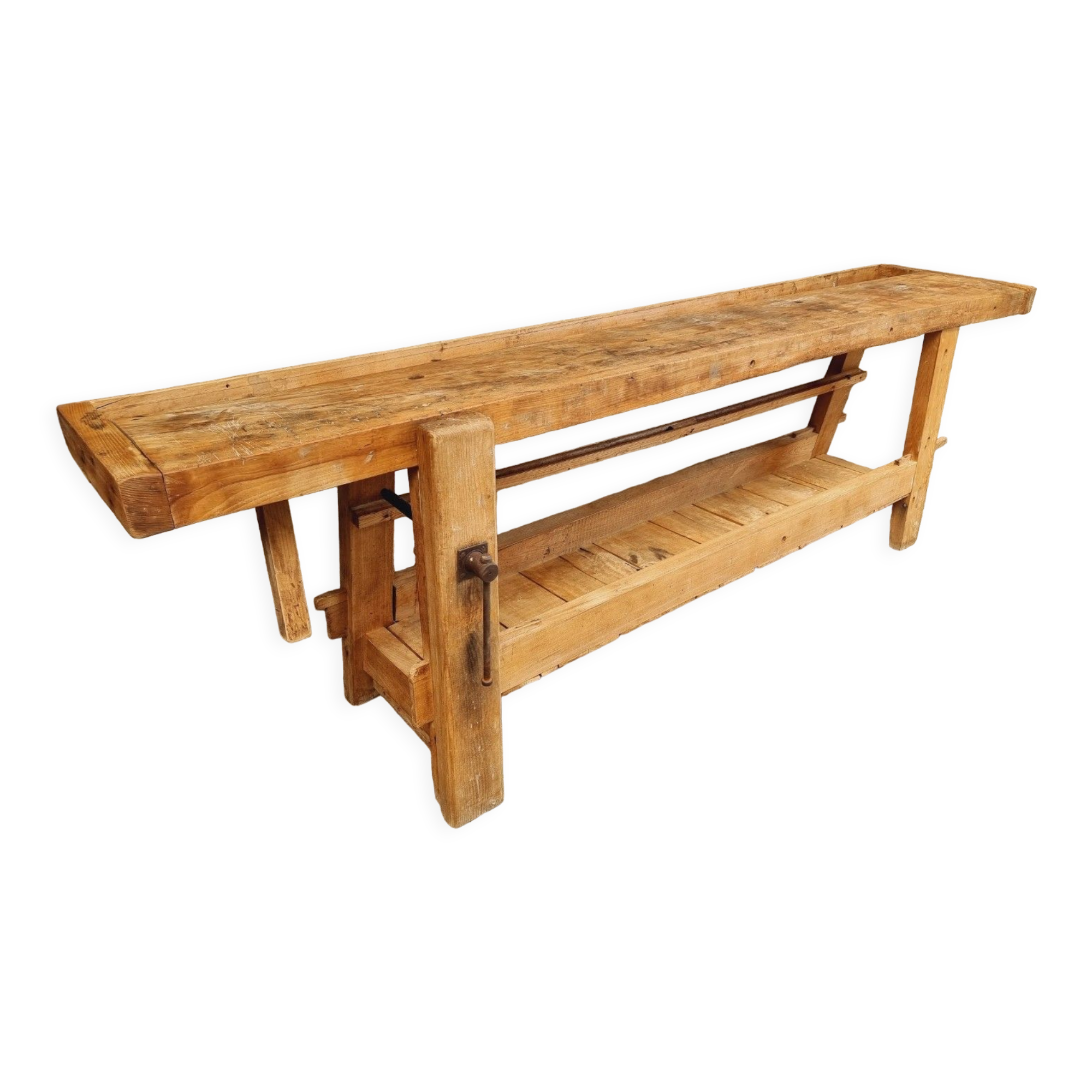 Old workbench XXL side table counter