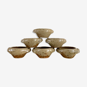 Six pyrite sandstone cups