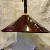 Vintage Italian pendant light with variable height, lacquered in tortoiseshell style