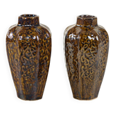 Set of brown ceramic vases, Danish design, 1960s, made in Denmark
