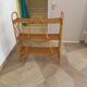 Bookcase, rattan shelf, 70s