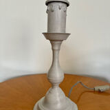 Gray patina pewter candle holder lamp base