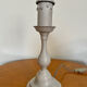 Gray patina pewter candle holder lamp base