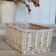 Vintage white wicker storage baskets