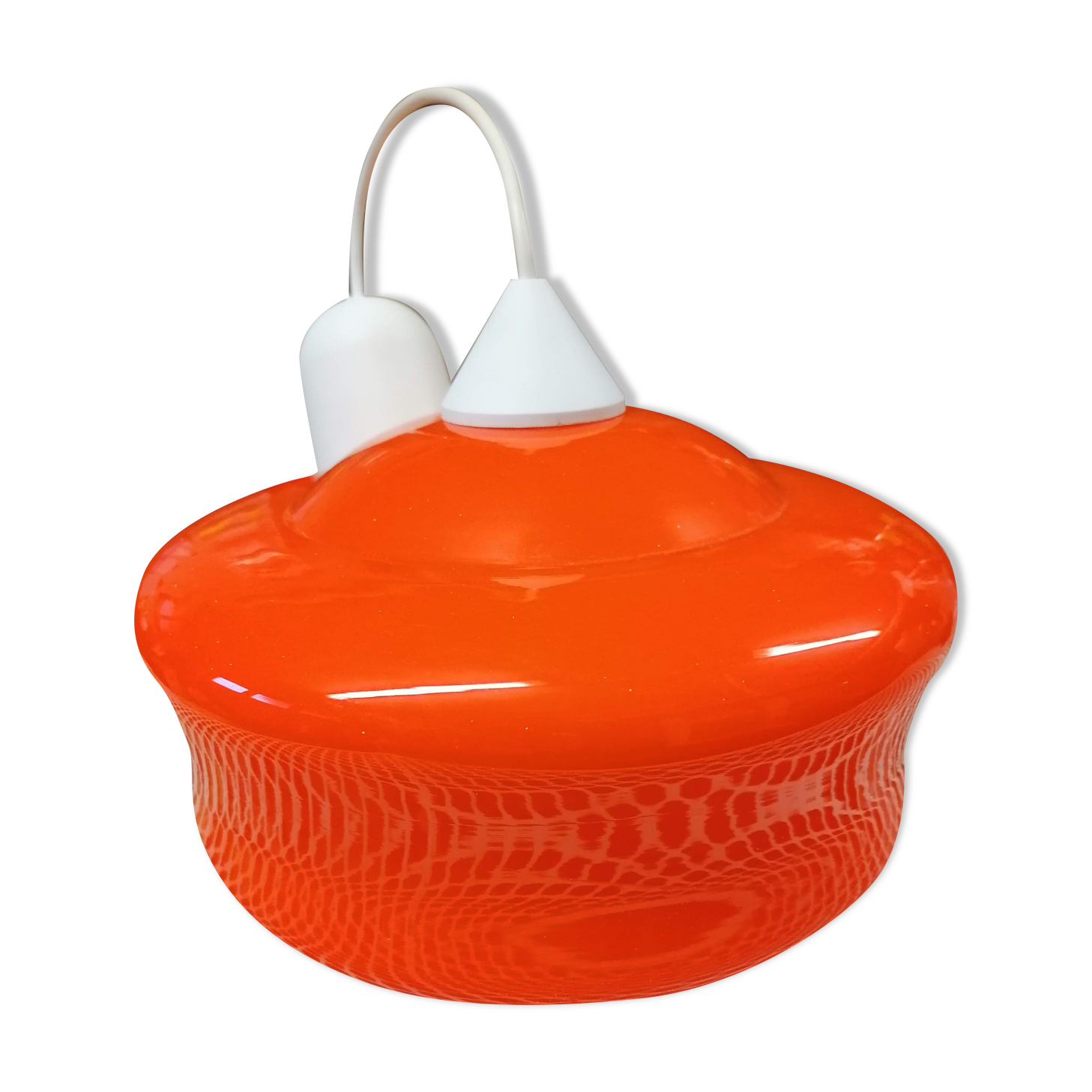 Orange opaline luminaire 70's