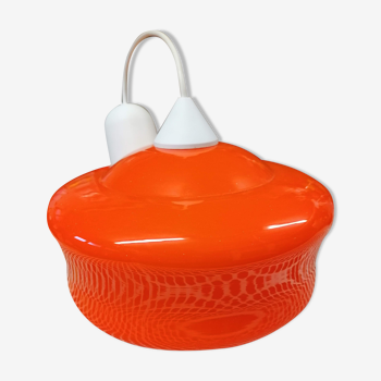 Luminaire opaline orange 70's