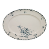 Oval dish of the earthenware factory of Creil and Montereau model Cremona, iron earth