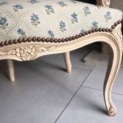 Paire de fauteuil laqué de style Louis XV