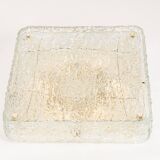 Square glass ice Murano ceiling light, Kaiser, Germany, 1970s