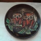 Circular dish, enamelled ceramics. 1950/1960. diameter 29 cm