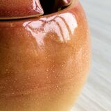 Sugar bowl, peach slip condiment pot.