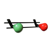 Vintage wall coatrack 2 hooks in metal and wood