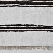 White Brown Striped Turkish Runner Rug, 70x310Cm