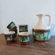 Pitcher service and 6 ceramic cups 1970