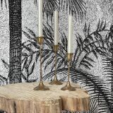 3 brass candle holders 1970