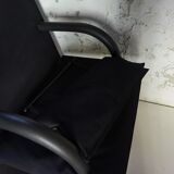 Fauteuil par Burkhard Vogtherr par Arflex vintage Black Canvas  T-Line 1984